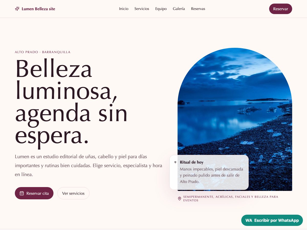Vista previa de la plantilla Lumen Belleza